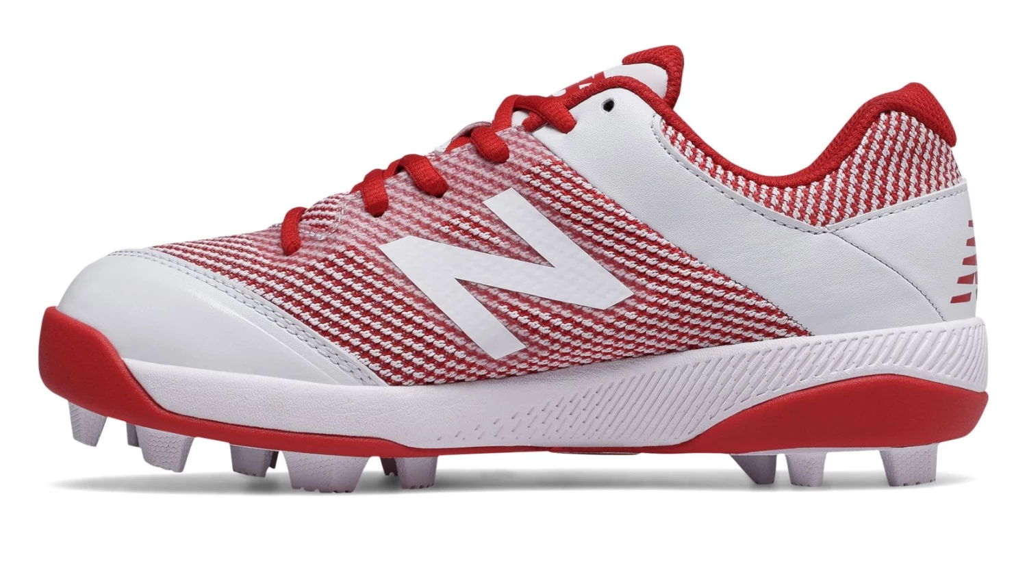 New Balance – Red/White Junior Low Rubber Baseball Cleats (J4040TR4) 2 New Balance – Red/White Junior Low Rubber Baseball Cleats (J4040TR4) - Image 2