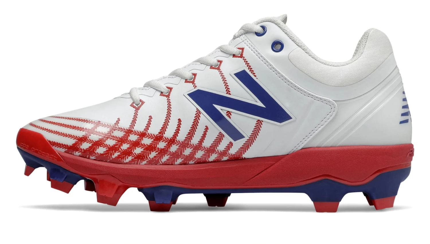 New Balance 4040v5 Adult Molded Cleats – Red/White/Blue (PL4040PR) 2 New Balance 4040v5 Adult Molded Cleats – Red/White/Blue (PL4040PR) - Image 2